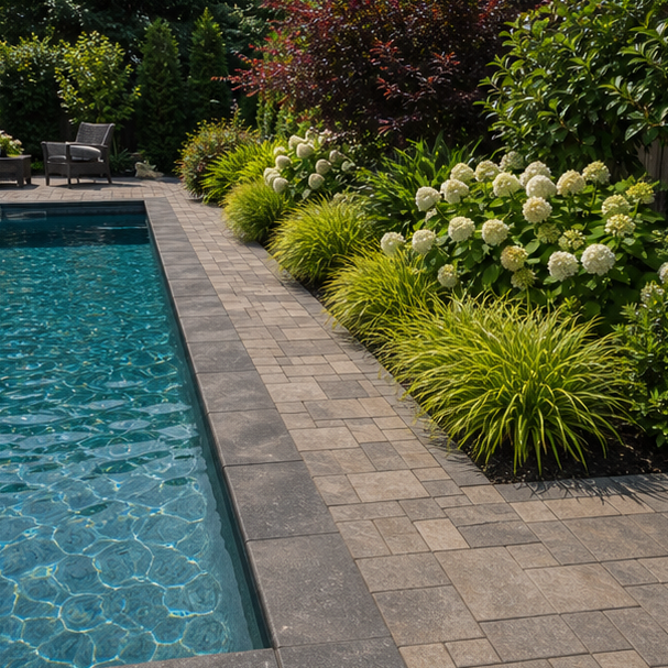 Pool Paver Ideas planting edge