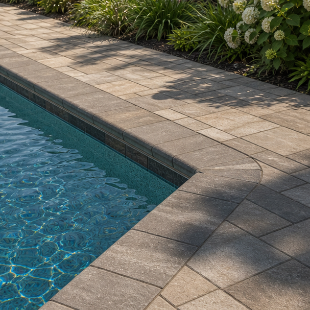 Pool Paver Ideas waterline detail