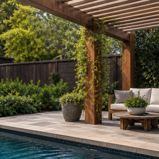 Pool Pergola Ideas water edge detail
