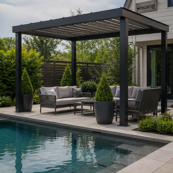 Pool Pergola Ideas modern lines