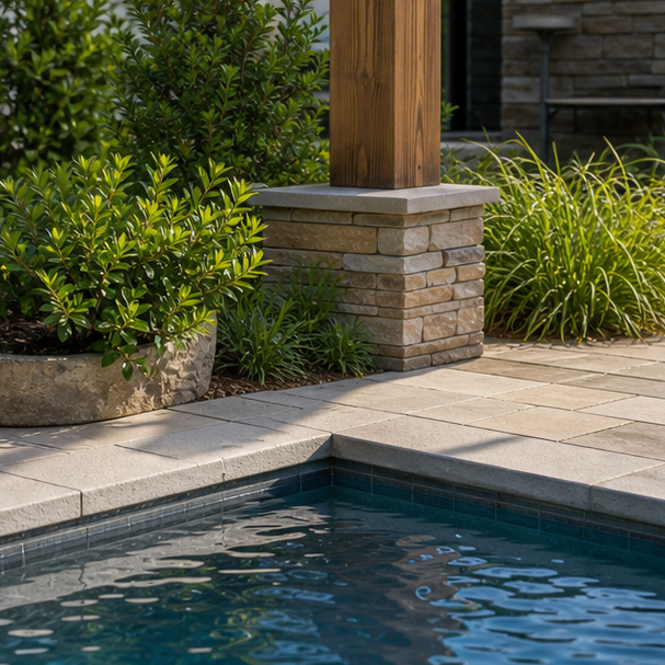 Pool Pergola Ideas stone texture