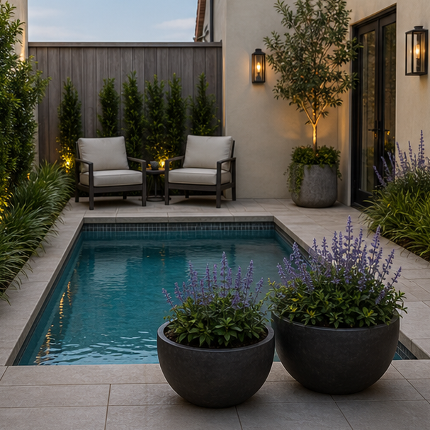 Pool Planter Ideas compact layout