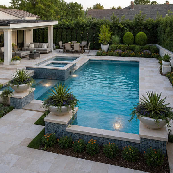 Pool Planter Ideas layout view