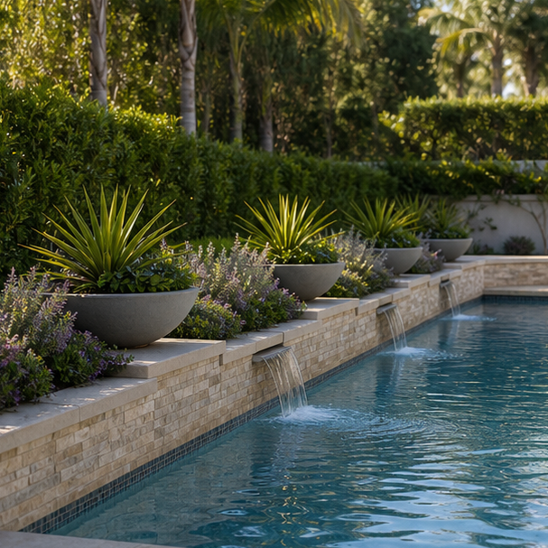 Pool Planter Ideas planting edge