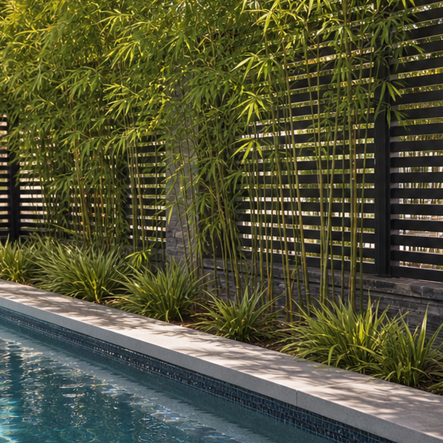 Pool Privacy Ideas planting and material detail