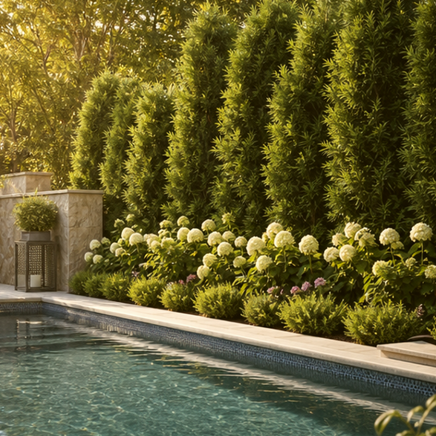 Pool Privacy Ideas lighting idea