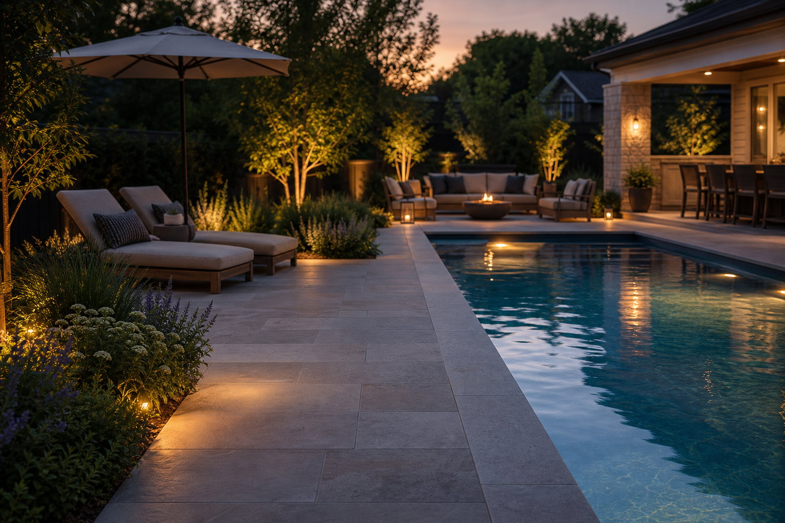 Pool Refresh Ideas soft evening glow