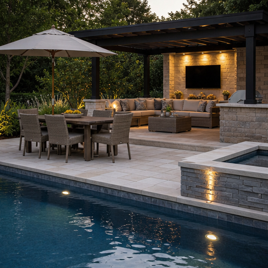 Pool Seating Ideas in a real setting