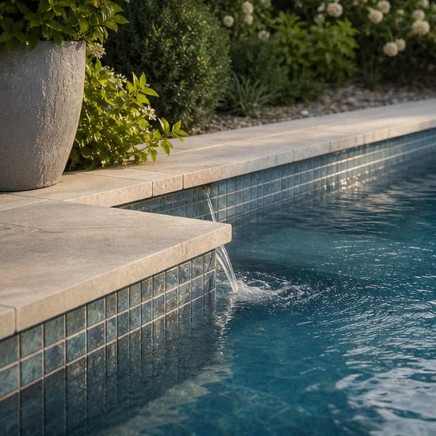 Pool Shape Ideas planting and material detail