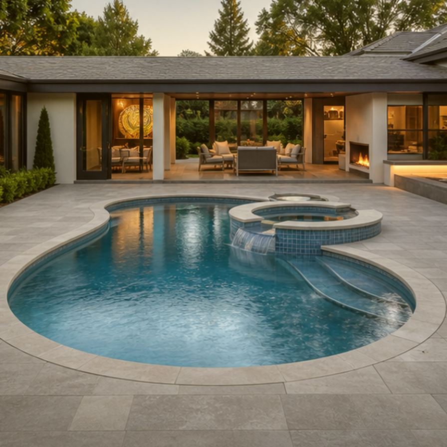 Pool Shape Ideas lighting idea