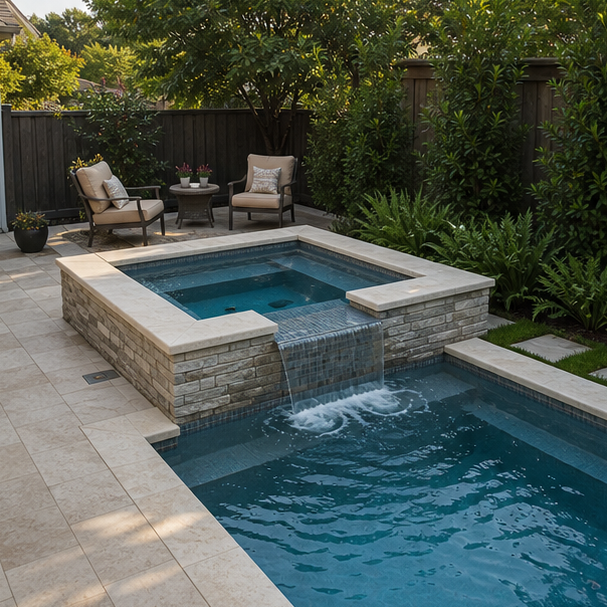 Pool Spa Combo Ideas compact layout