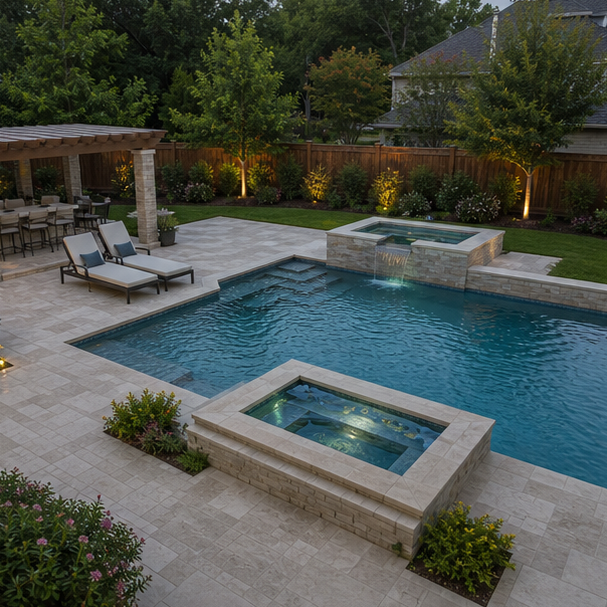 Pool Spa Combo Ideas layout view