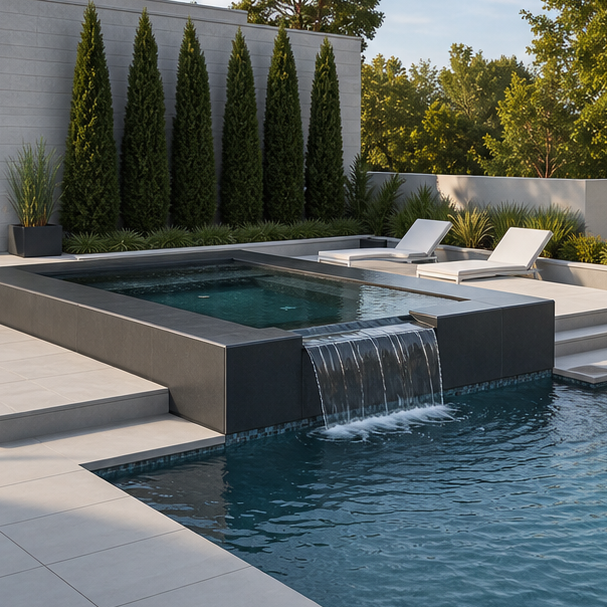 Pool Spa Combo Ideas modern lines