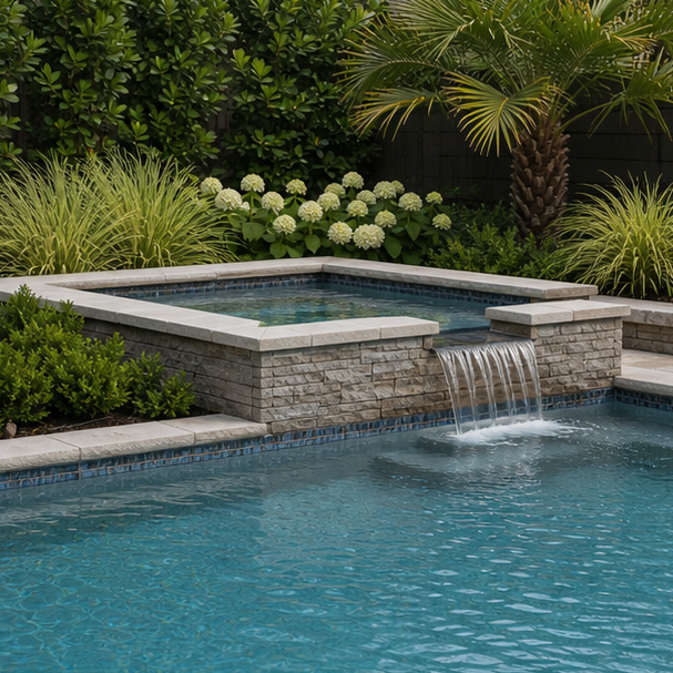 Pool Spa Combo Ideas planting edge