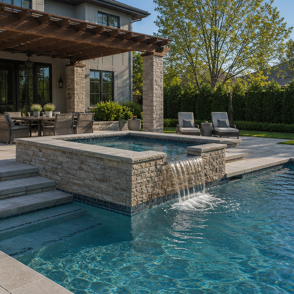 Pool Spa Combo Ideas shade view