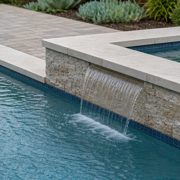 Pool Spa Combo Ideas waterline detail