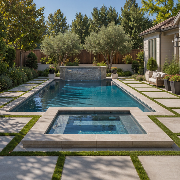 Pool Spa Combo Ideas wide view