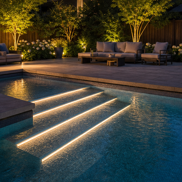 Pool Step Ideas evening light