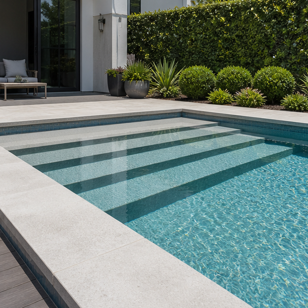 Pool Step Ideas modern lines