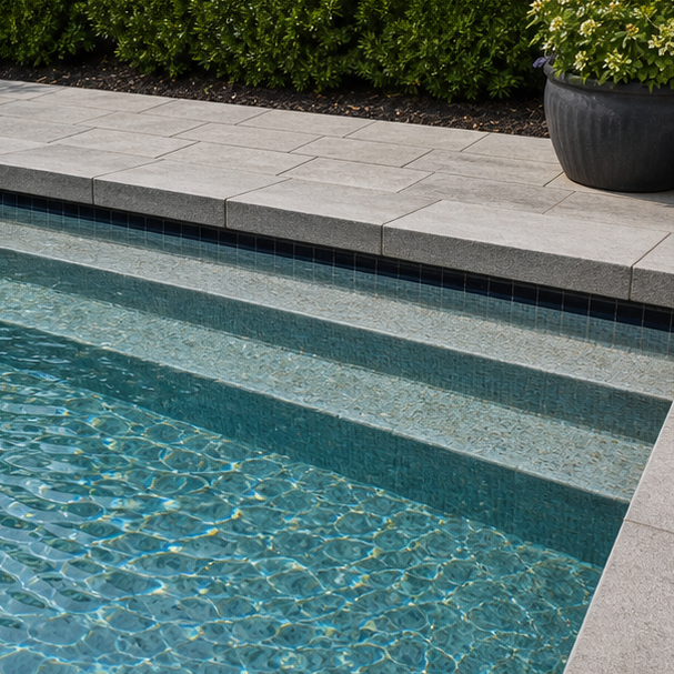 Pool Step Ideas waterline detail