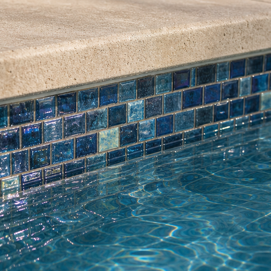 Pool Tile Ideas planting and material detail