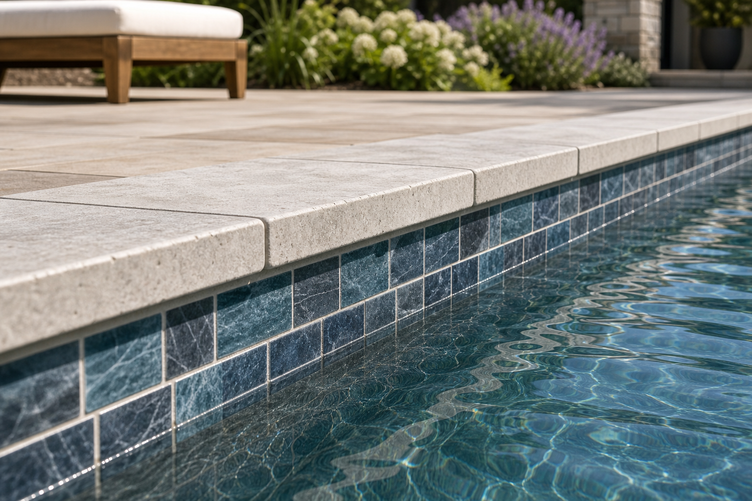 Pool Tile Ideas materials and planting