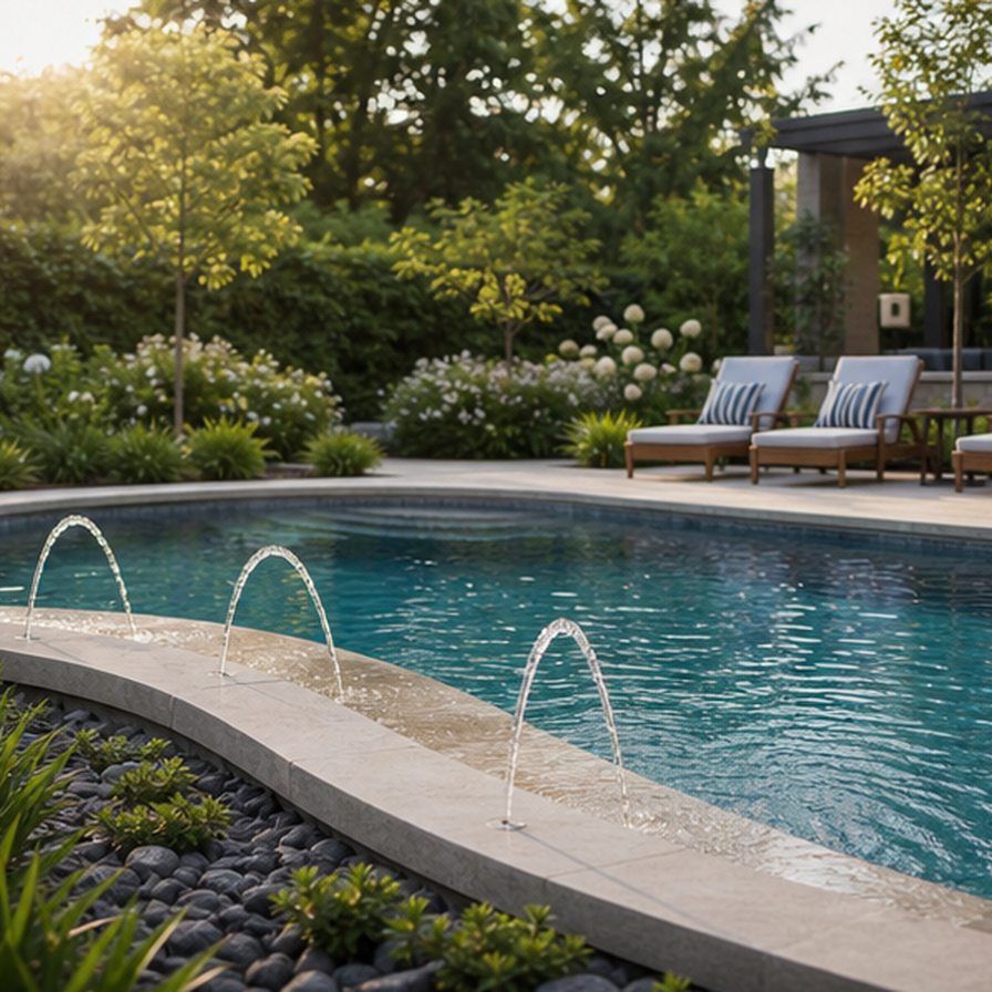 Pool Water Feature Ideas in a real setting
