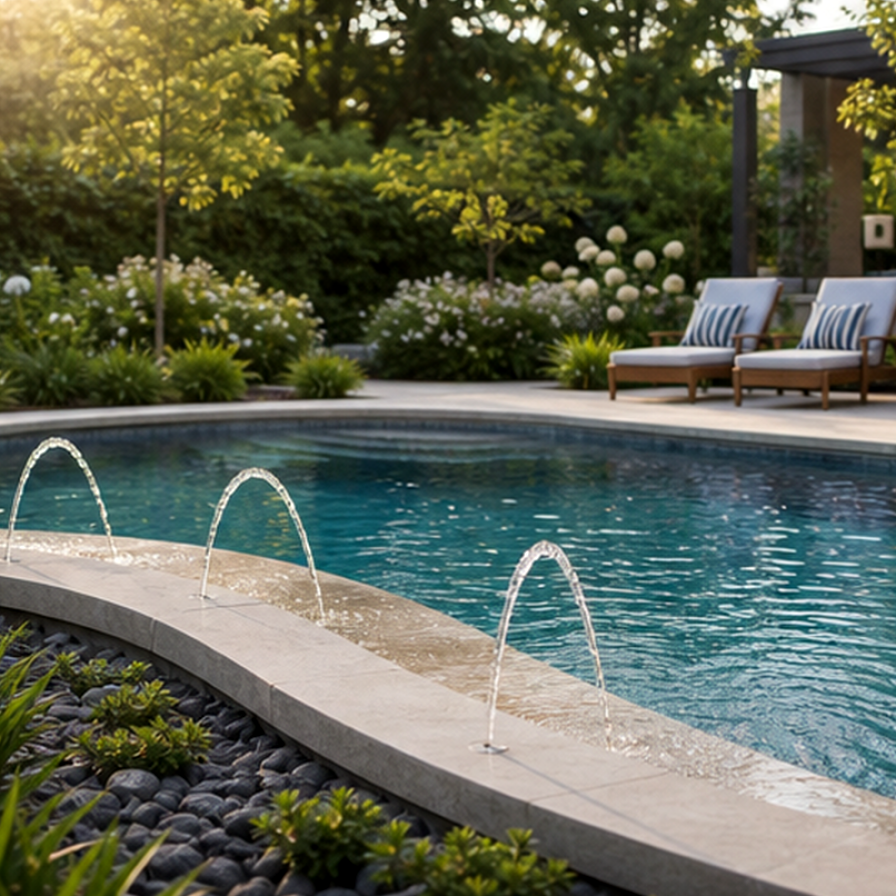 Pool Water Feature Ideas layout idea