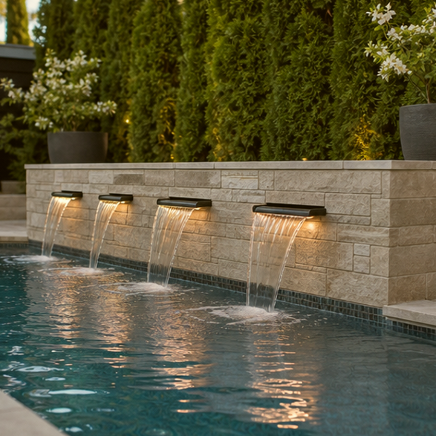 Pool Water Feature Ideas lighting idea