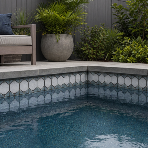 Pool Waterline Ideas compact layout