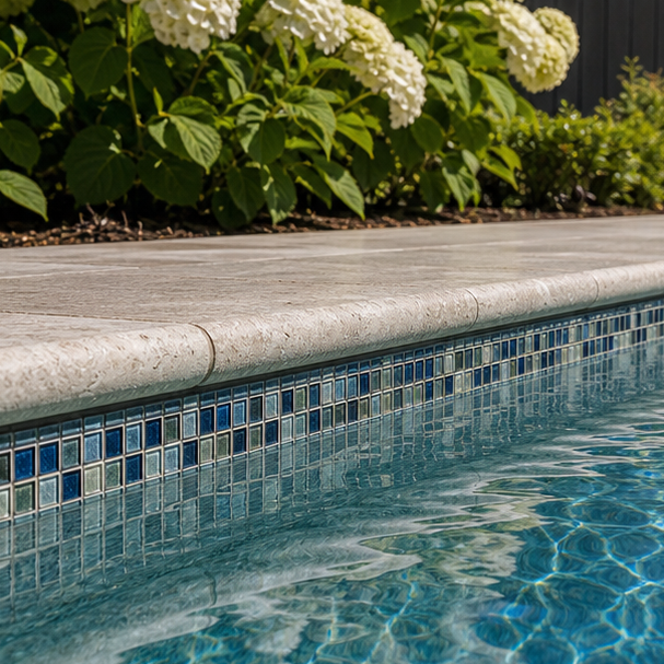 Pool Waterline Ideas materials and planting