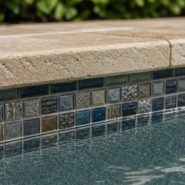 Pool Waterline Ideas stone texture
