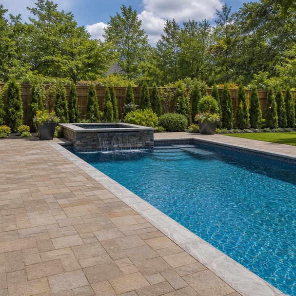 Pool Waterline Ideas wide view