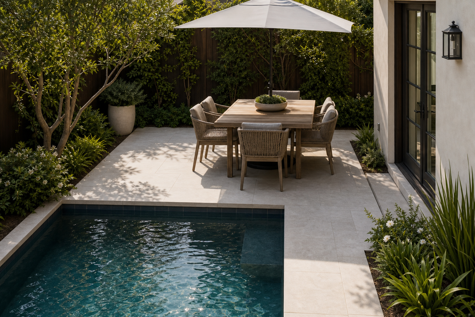 Poolside Dining Ideas compact layout
