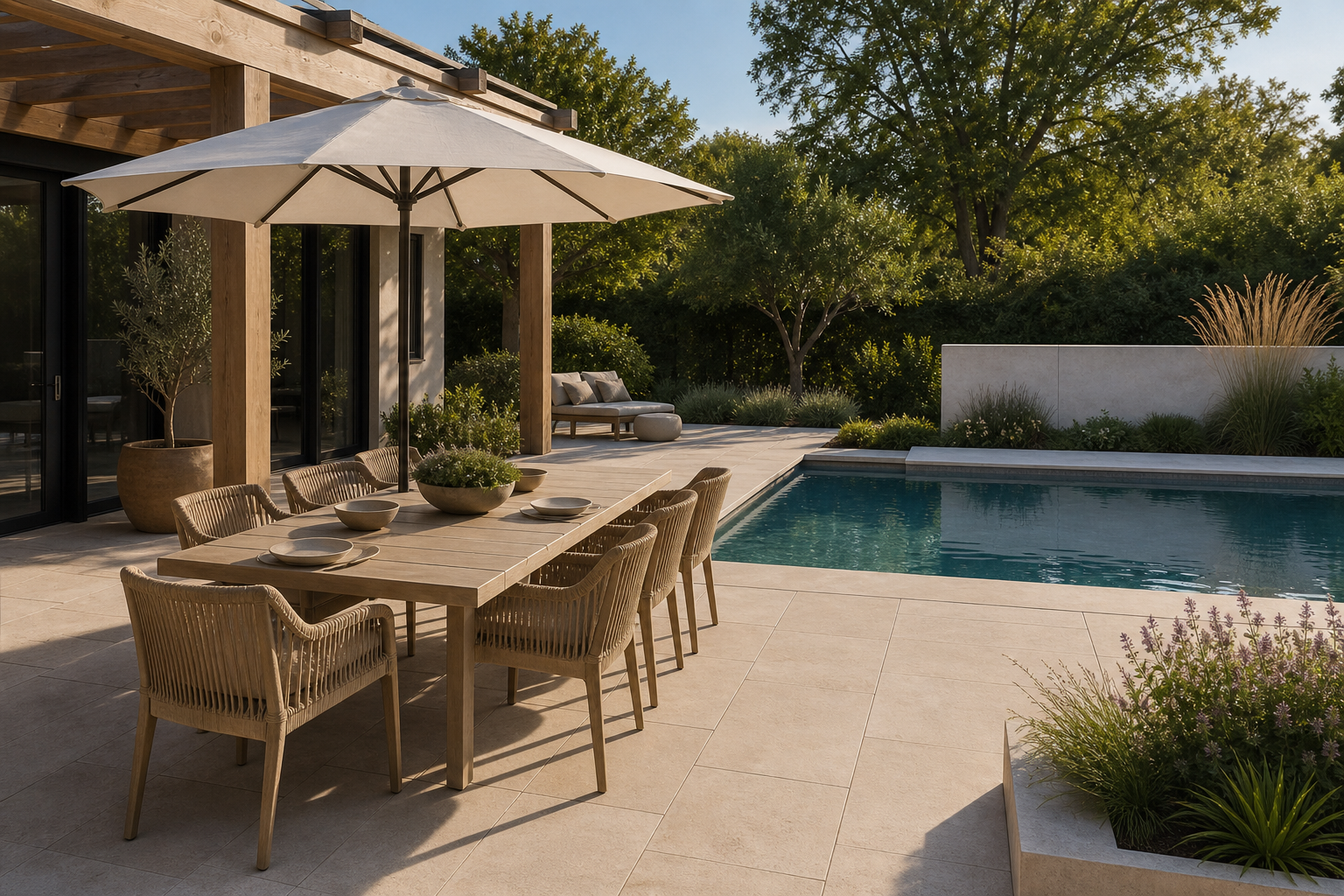 Poolside Dining Ideas wide view