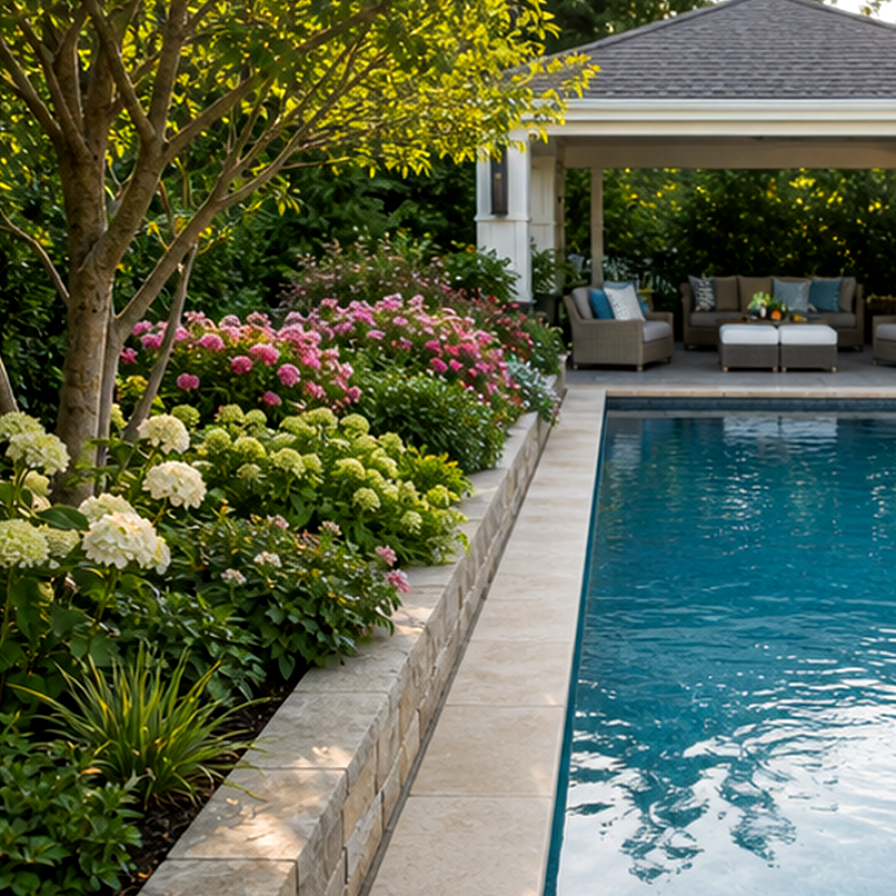 Poolside Garden Ideas layout idea