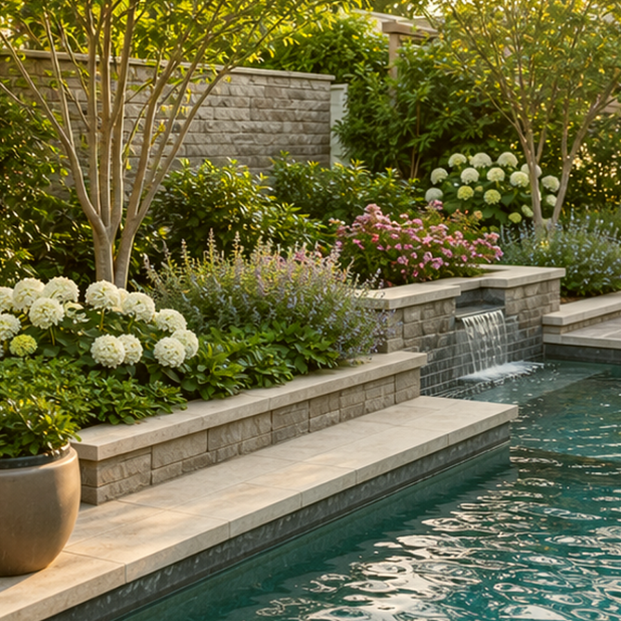 Poolside Garden Ideas lighting idea