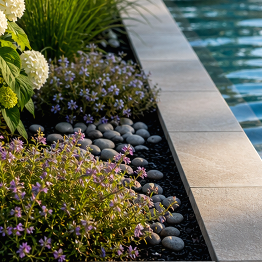 Poolside Garden Ideas materials and planting