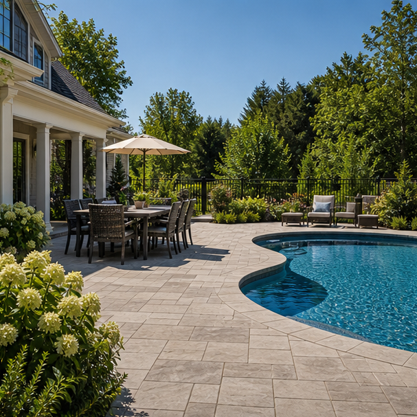 Poolside Patio Ideas backyard setting