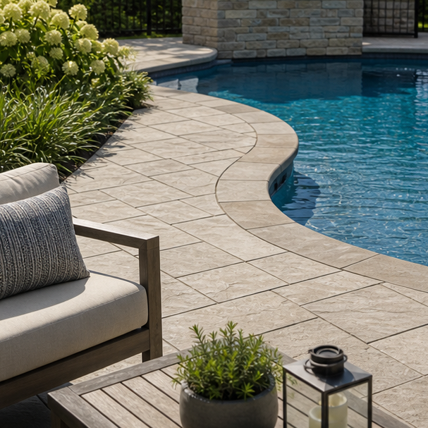 Poolside Patio Ideas water edge detail