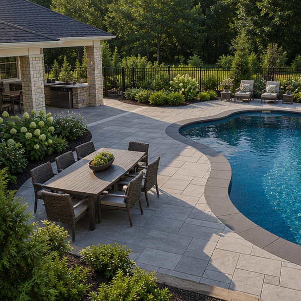 Poolside Patio Ideas layout view