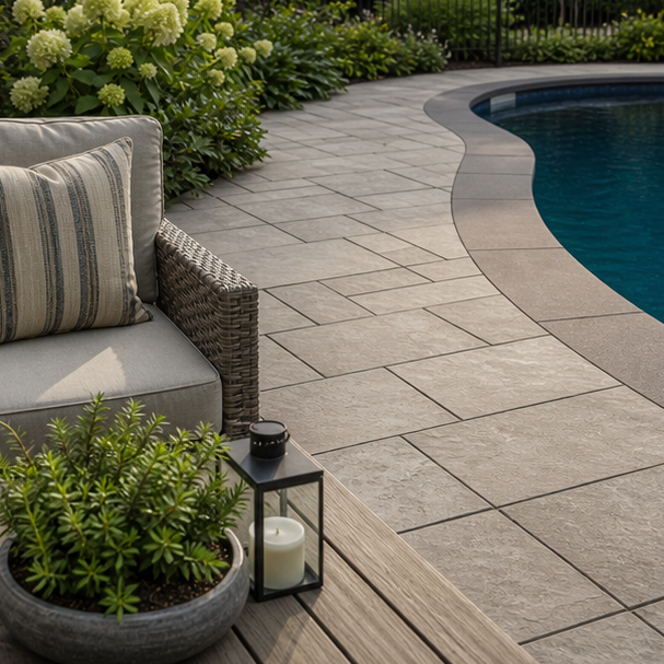 Poolside Patio Ideas materials and planting