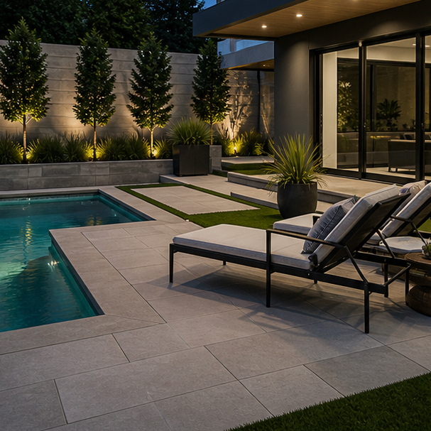 Poolside Patio Ideas modern lines