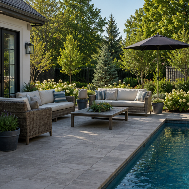 Poolside Patio Ideas seating area