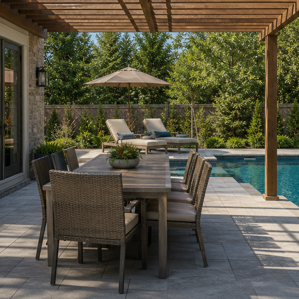 Poolside Patio Ideas shade view