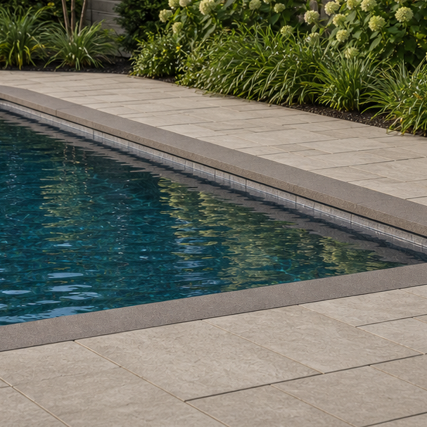 Poolside Patio Ideas waterline detail