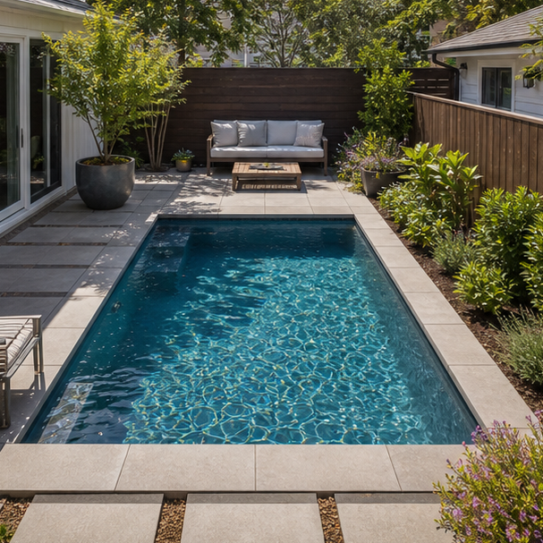 Rectangular Pool Ideas compact layout