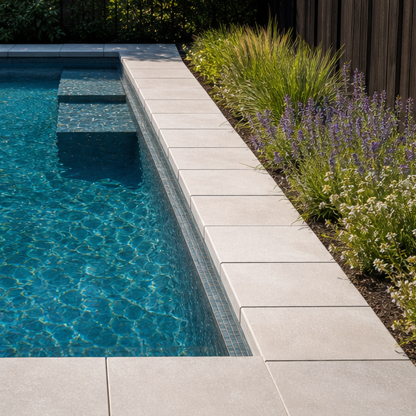 Rectangular Pool Ideas water edge detail