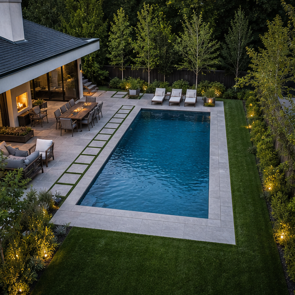 Rectangular Pool Ideas layout view