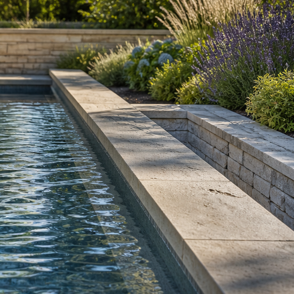 Rectangular Pool Ideas stone texture